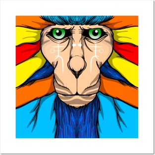 Monkey colorful Posters and Art